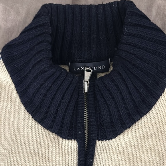 Lands’End Nordic Fair Isle 1/4 Zip Pullover Sweater Size XXL - Picture 8 of 8